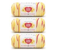 Red Heart All in ONE Flower Power Dilly Daylily Yarn - 3 Pack of 8.8oz/250g - 100% Acrylic - #4 Worsted (Medium) - 440 Yards - Knitting/Crochet