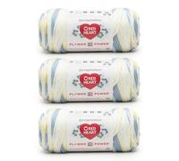 Red Heart All in ONE Flower Power Forget me not Yarn - 3 Pack of 8.8oz/250g - 100% Acrylic - #4 Worsted (Medium) - 440 Yards - Knitting/Crochet