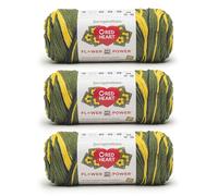 Red Heart All in ONE Flower Power Goldenrod Yarn - 3 Pack of 8.8oz/250g - 100% Acrylic - #4 Worsted (Medium) - 440 Yards - Knitting/Crochet