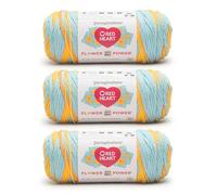 Red Heart All in ONE Flower Power Marigold Yarn - 3 Pack of 8.8oz/250g - 100% Acrylic - #4 Worsted (Medium) - 440 Yards - Knitting/Crochet