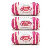 Red Heart All in ONE Flower Power Peony pop Yarn - 3 Pack of 8.8oz/250g - 100% Acrylic - #4 Worsted (Medium) - 440 Yards - Knitting/Crochet