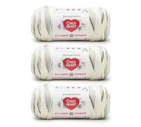 Red Heart All in ONE Flower Power Silver sage Yarn - 3 Pack of 8.8oz/250g - 100% Acrylic - #4 Worsted (Medium) - 440 Yards - Knitting/Crochet