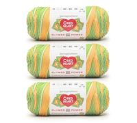 Red Heart All in ONE Flower Power What in Carnation Yarn - 3 Pack of 8.8oz/250g - 100% Acrylic - #4 Worsted (Medium) - 440 Yards - Knitting/Crochet