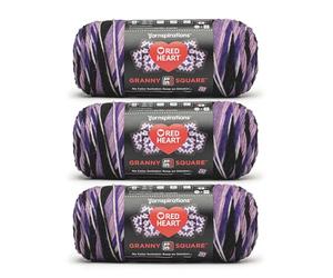 Red Heart All in One Granny Square Grape Granny 3 Pack of 250g Yarn