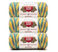 Red Heart All in One Granny Square Petite Boppin Yarn - 3 Pack of 250g/8.8oz - 100% Acrylic - #4 Worsted (Medium) - 440 Yards - Knitting/Crochet