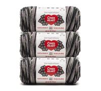 Red Heart All in One Granny Square Petite Darkside Yarn - 3 Pack of 250g/8.8oz - 100% Acrylic - #4 Worsted (Medium) - 440 Yards - Knitting/Crochet