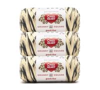 Red Heart All in One Granny Square Petite Linen Yarn - 3 Pack of 250g/8.8oz - 100% Acrylic - #4 Worsted (Medium) - 440 Yards - Knitting/Crochet