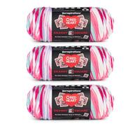 Red Heart All in One Granny Square Soft White - Pink Punch Yarn - 3 Pack of 250g/8.8oz - 100% Acrylic - #4 Worsted (Medium) - 381m/417Yards - for Knitting, Crochet and Amigurumi