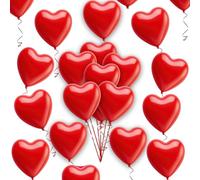 Red Heart Balloons 10 Inch Plain Balloon Pack Romantic Party Balloon Garland Decorations Boys Girls Baby Shower Anniversaries Birthday Wedding Celebrations 50 Pack