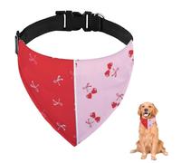 Red Heart Bow Dog Bandana with Adjustable Strap D Ring Dog Scarf Pet Bibs Triangle Cat Scarves Accessories Puppy Dogs Cats Decor Machine Washable