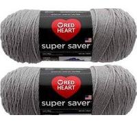 Red Heart Bulk Buy: Super Saver (2-Pack) (Dusty Grey, 7 oz Each Skein)