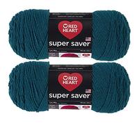 Red Heart Bulk Buy: Super Saver (2-Pack) (Real Teal, 7 oz Each Skein)