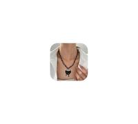 Red Heart Charm Necklace for Women Gothic Inspired Pendant Adjustable Cord Unique Fashion Jewelry Statement Style Layering Expressive Dark Academia Accessory, Metal, No Gemstone