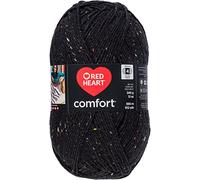 Red Heart Comfort Yarn-Black Fleck, Acrylic