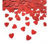 Red Heart Confetti | Glitter Confetti Sprinkles for Party Table Scatters Decoration | Valentine's Day Wedding Anniversary Engagement Party Festival Supplies | Metallic Foil | 45g 1.6OZ 1200Pcs