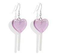 Red Heart Earrings for Women Valentines Day Gifts for Her Rhinestone Love Heart Dangle Earrings Jewelry Valentines Day Accessories Outfit for Women, Metal, No Gemstone