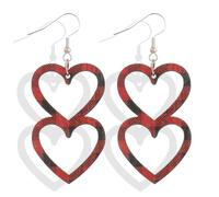 Red Heart Earrings for Women Valentines Day Gifts for Her Rhinestone Love Heart Dangle Earrings Jewelry Valentines Day Accessories Outfit for Women, Metal, No Gemstone
