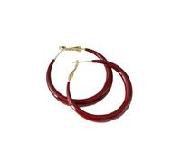 Red Heart Earrings, Red Circular Earrings, Small Ear Hoops for Women, Clip-on Earrings Gift (Earring Style)