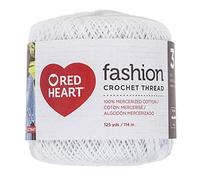 Red Heart Fashion Crochet Thread, 3, White 375 Foot
