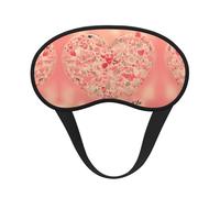Red Heart Flowers Black Border Satin Sleep Mask for Light Blocking Comfort