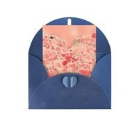 Red Heart Flowers Greeting Card, 4x6 Inch With Envelope, #Suitable For Birthdays, Weddings, And Business Events.