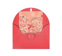 Red Heart Flowers Greeting Card, 4x6 Inch With Envelope, &Suitable For Birthdays, Weddings, And Business Events.