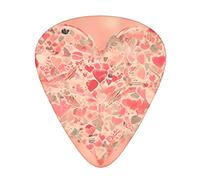 Red Heart Flowers Guitar Plectrums Classical Triangle Bass Acoustic And Electric Guitar Plectrums For Guitarists 12 Pieces