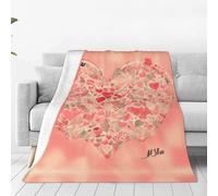 Red Heart Flowers Print Ultra-Soft Micro Fleece Blanket Warm All Season Sofa Travel Throw for Office for Kids Adults Nap