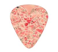 Red Heart Flowers Printed guitar picks, 12 pieces in 3 different thicknesses, suitable for acoustic guitar, electric guitar and band players
