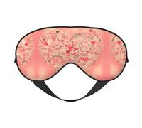 Red Heart Flowers Soft Eye mask, All Over Printed, 96% Polyester 4% Spandex
