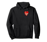 Red Heart Graphic with Torn Punctures Design Pullover Hoodie