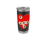 Red Heart Graphic with Torn Punctures Design Stainless Steel Insulated Tumbler