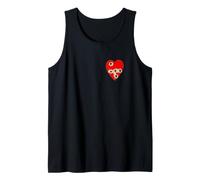 Red Heart Graphic with Torn Punctures Design Tank Top
