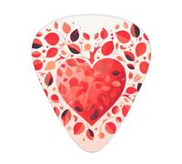Red Heart Guitar paddles, bass guitar, electric guitar or Hawaii four strings (12 packs, thin, medium, heavy)