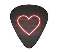 Red heart Guitar Picks 12 Pack Set Guitar Gift for Bass Picks Acoustic Guitars Plectrums with Clear Storage Box