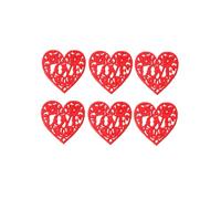 Red Heart Hanging Ornament 20pcs Wooden Decorative Pendants
