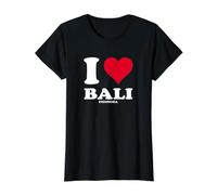 Red Heart I Love Bali Value Graphic T-Shirt, Women, Black, M