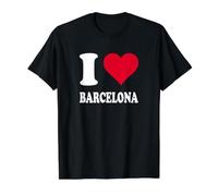 Red Heart I Love Barcelona Value Graphic T-Shirt, Men, Black, M