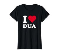 Red Heart I Love Dua Value Graphic T-Shirt, Women, Black, S