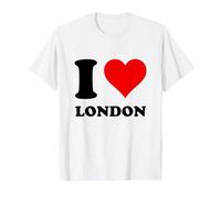 Red Heart I Love London T-Shirt, Men, White, Small
