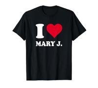 Red Heart I Love Mary J. Value Graphic T-Shirt, Men, Black, M