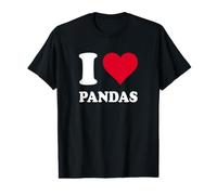 Red Heart I Love Pandas Value Graphic T-Shirt