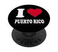 Red Heart I Love Puerto Rico PopSockets Adhesive PopGrip