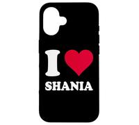 Red Heart I Love Shania Case for iPhone 16
