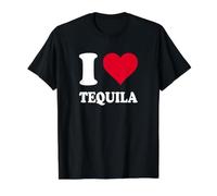 Red Heart I Love Tequila Value Graphic T-Shirt, Men, Black, L