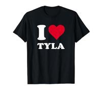 Red Heart I Love Tyla Value Graphic T-Shirt, Men, Black, M