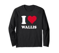 Red Heart I Love Wallis Long Sleeve T-Shirt