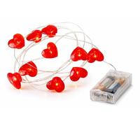 Red Heart LED Fairy Lights Battery Operated String Lights - 1.2m with 10 Love Hearts for Valentines Day Bedroom Home Wedding Table Romantic Gift Warm Glow Indoor Decor (3.6M 30 HEART LED LIGHTS)