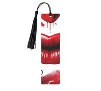 Red Heart Lips and Love Printed Metal Bookmarks M - Black Lightweight Aluminium Book Marker for Books, Journals & Gifts, Ideal Book Lovers, Holiday Decor & Crafts
