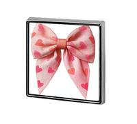 Red Heart Pattern Coquette Bow for Valentine Unisex Brooches & Pins Square Lightweight Lapel Badge Jewelry for Clothing Shawl Hat